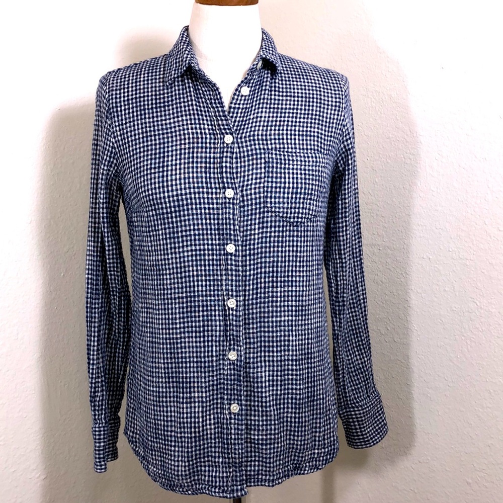 J. Crew Boy Fit Blue Plaid Button Down